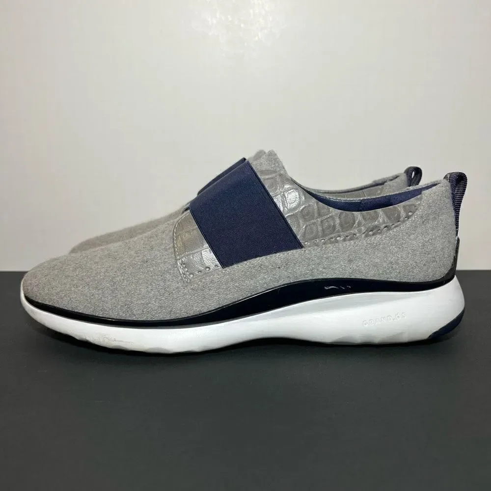 Womens COLE HAAN Grand OS Eva Gray Slip On Oxford Style Shoes / Size 9 Medium